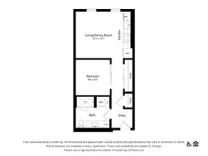 1 bed, 1 bath, 574 sqft, $2,345