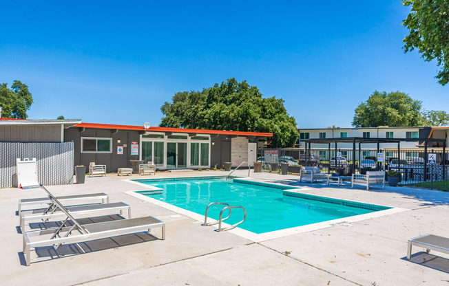 our apartments showcase an unique swimming pool