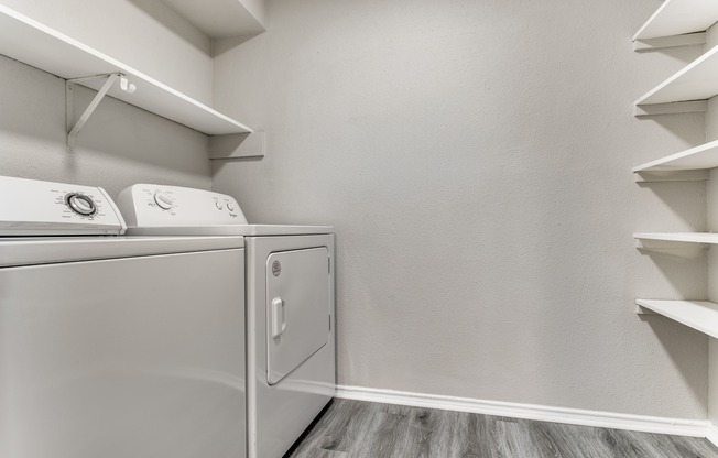 Laundry Room with Built-in Shelving
