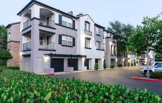 Apartment Buildings with Balconies and Garages