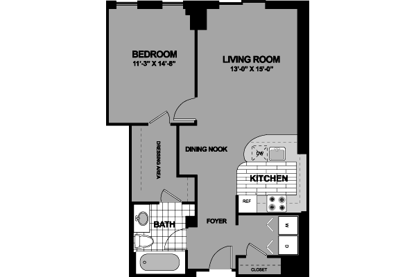 1 bed, 1 bath, 828 sqft, $2,722, Unit 108