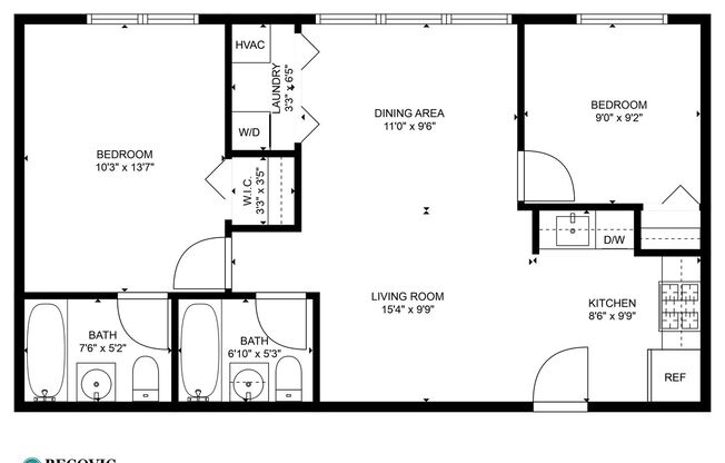 2 beds, 2 baths, 664 sqft, $2,250, Unit 508