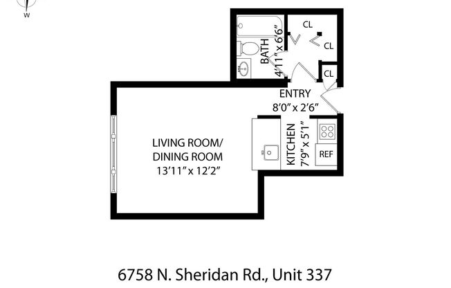 Studio, 1 bath, 320 sqft, $1,425, Unit 337