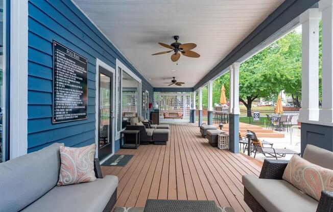 Porch at Bridges at Chapel Hill Apartments in Carrboro NC