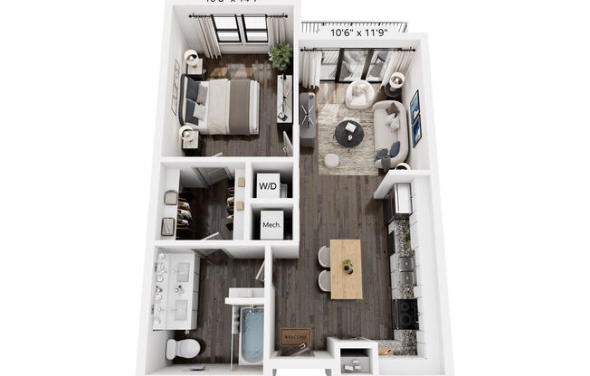 1 bed, 1 bath, 730 sqft, $1,935
