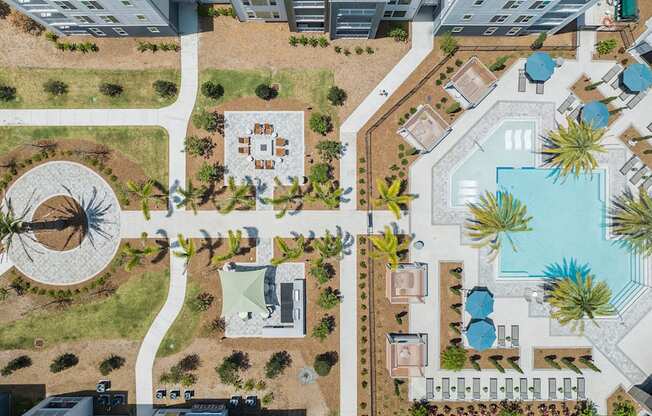 arial view of the resort