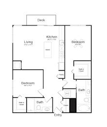 2 beds, 2 baths, 1,020 sqft, $2,370