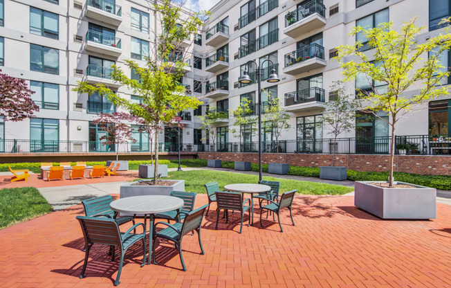 outdoor courtyard with seating