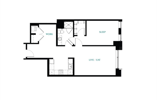 1 bed, 1 bath, 894 sqft, $3,950, Unit 1-310