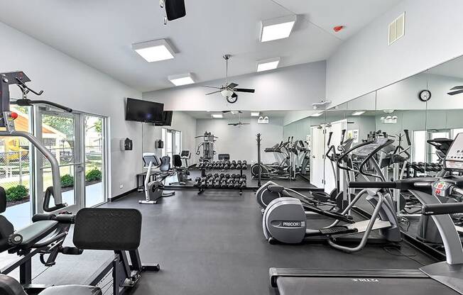 Apartment Fitness Center with Free Weights