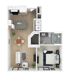 1 bed, 1 bath, 724 sqft, $1,392