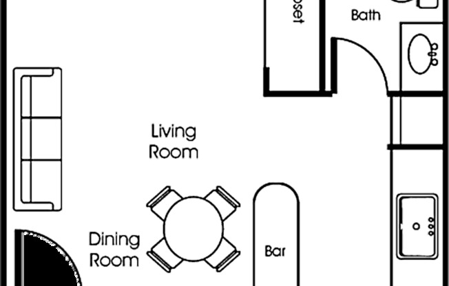 1 bed, 1 bath, 379 sqft, $679, Unit 129