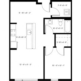 1 bed, 1 bath, 767 sqft, $2,303