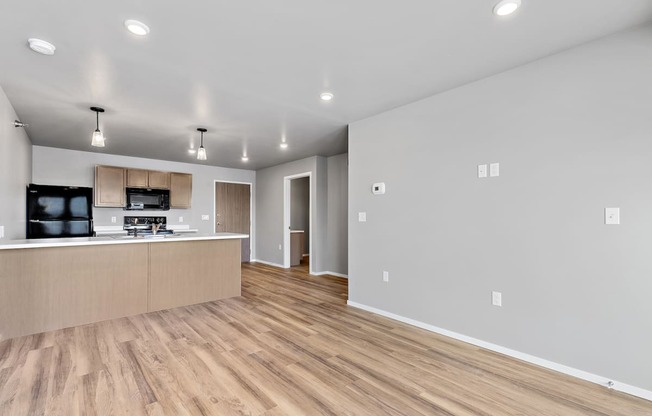 kitchen with black appliances