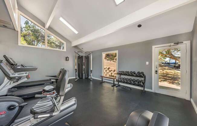 Spacious home gym with treadmills at Great Hills, Texas, 78759