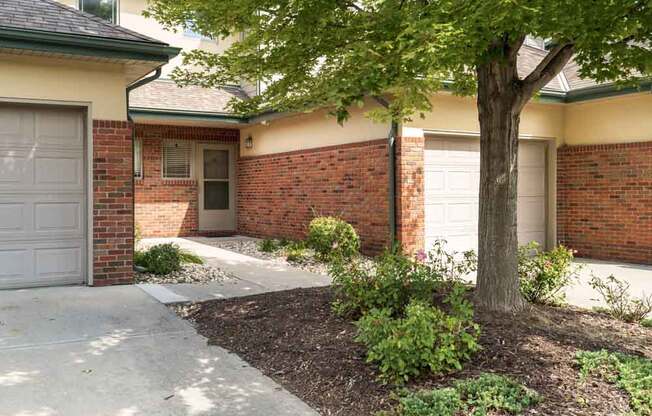 Attached garages and private entrances at Southwind Villas in southwest Omaha in La Vista, NE, 68128