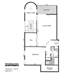 1 bed, 1 bath, 1,000 sqft, $1,300