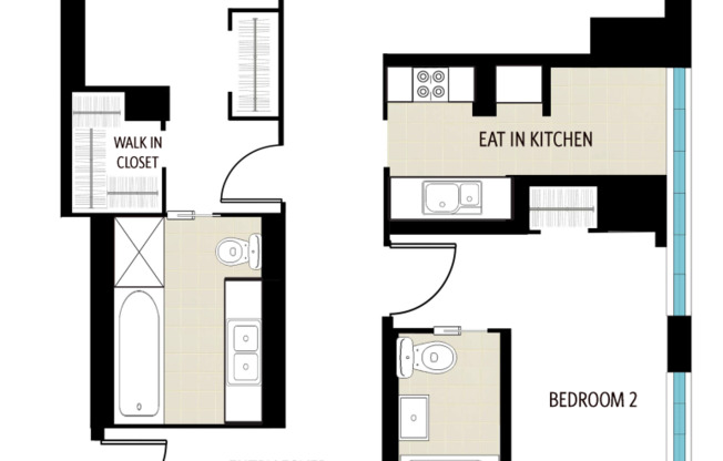 2 beds, 2.5 baths, 1,510 sqft, $8,995, Unit 303
