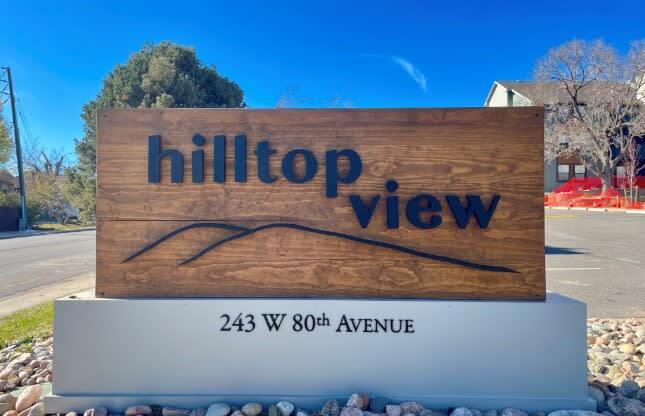 The Monument Sign at Hilltop View Apartments