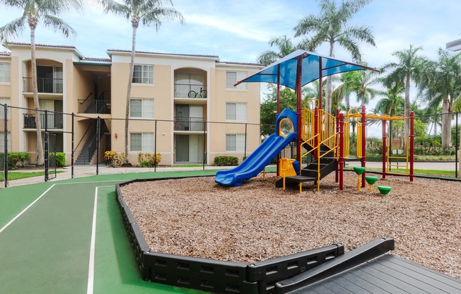 our playground is inviting for children to play in our apartments