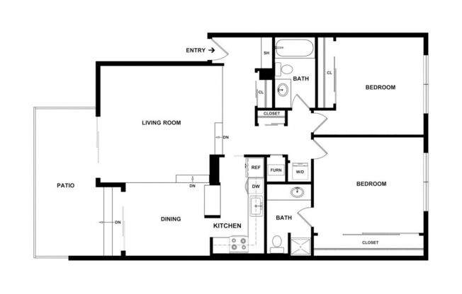 2 beds, 2 baths, 1,160 sqft, $4,108