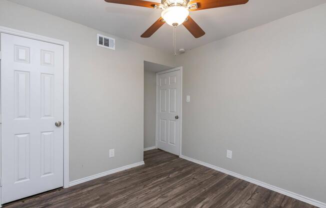 a room with a wooden floor