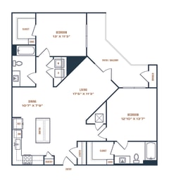 2 beds, 2 baths, 1,275 sqft, $2,116