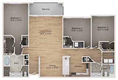 3 beds, 2 baths, 1,964 sqft, $2,744