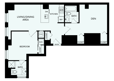 1 bed, 2 baths, 870 sqft, $2,514