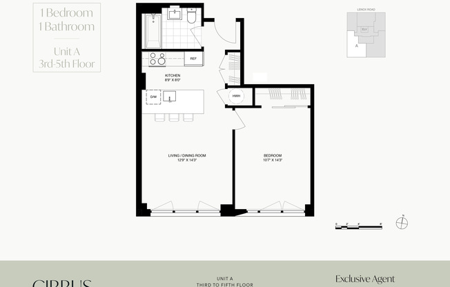 1 bed, 1 bath, $3,150, Unit 3A