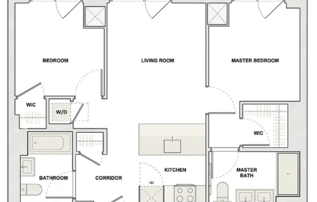 2 beds, 2 baths, $5,356, Unit 6B