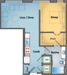 1 bed, 1 bath, 675 sqft, $2,270