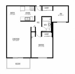 1 bed, 1 bath, 780 sqft, $1,329