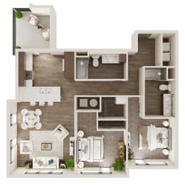 2 beds, 2 baths, 1,086 sqft, $1,692