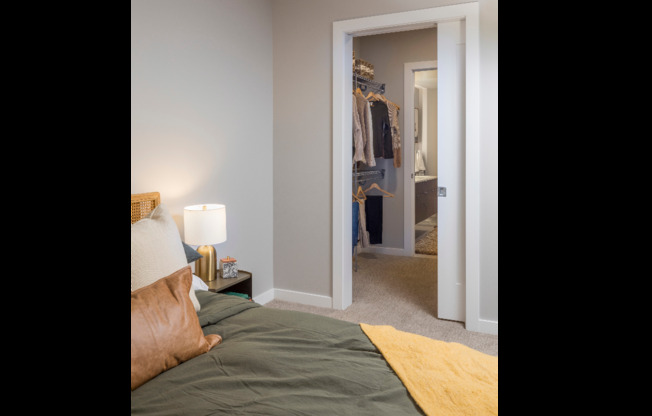 Master bedroom with pass through closet