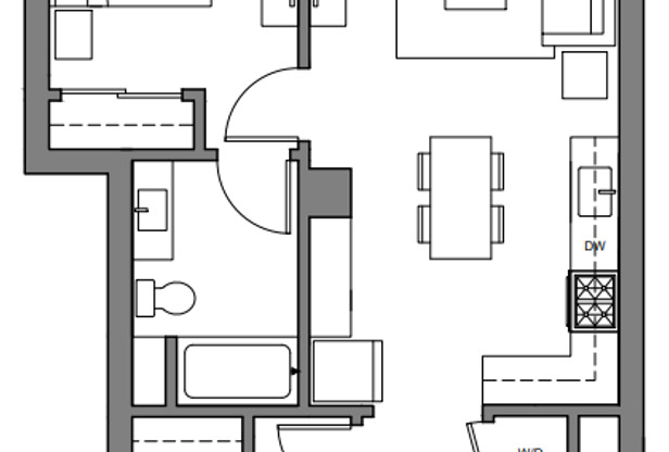 1 bed, 2 baths, 821 sqft, $3,715, Unit 313