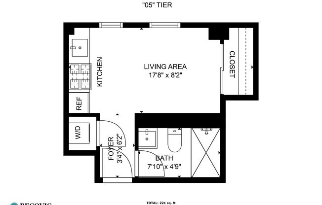 Studio, 1 bath, 212 sqft, $1,450, Unit 505