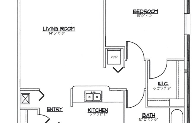 1 bed, 1 bath, 750 sqft, $1,100