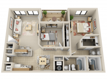 2 beds, 2 baths, 1,000 sqft, $1,640