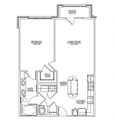 1 bed, 1 bath, 753 sqft, $1,541