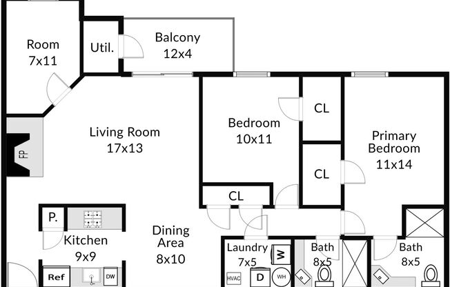 2 beds, 2 baths, $1,775, Unit Apt. 11