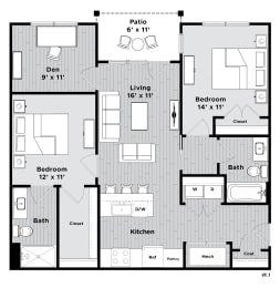 2 beds, 2 baths, 1,101 sqft, $3,751