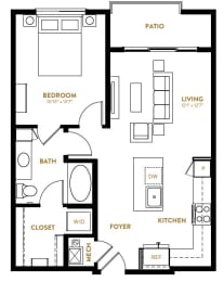 1 bed, 1 bath, 702 sqft, $1,419