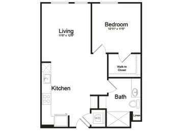 1 bed, 1 bath, 688 sqft, $2,743