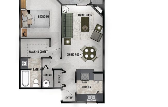 1 bed, 1 bath, 700 sqft, $1,432, Unit 0211