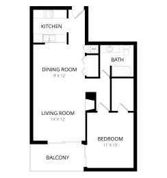 1 bed, 1 bath, 710 sqft, $1,240