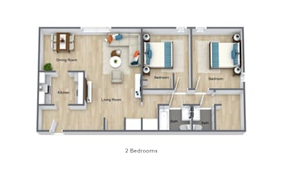 2 beds, 1.5 baths, 1,047 sqft, $1,400
