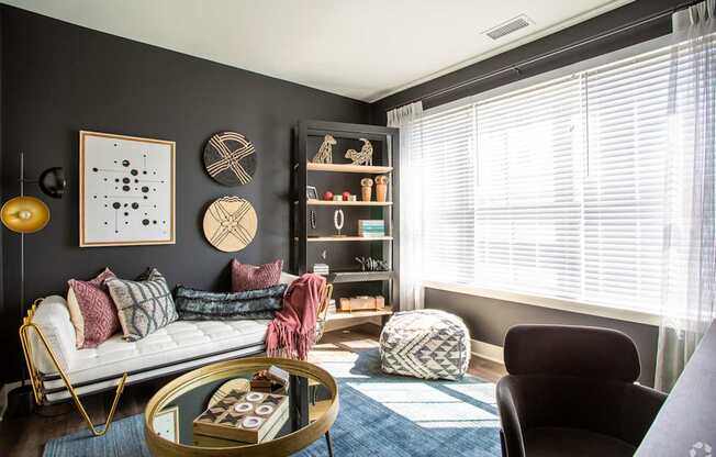inwood living area with large windows
