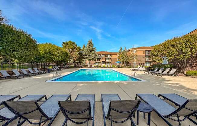 Heated pool at Lakeside Village Apartments Clinton Township MI