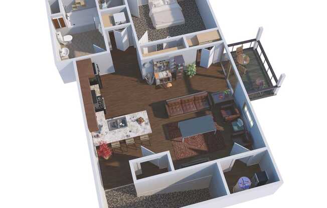 a floor plan of a house with a bedroom and a living room